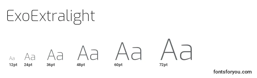 ExoExtralight Font Sizes