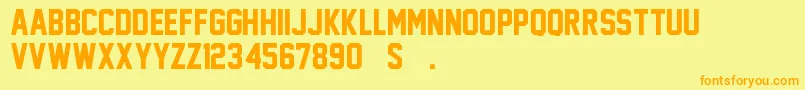 JerseyM54 Font – Orange Fonts on Yellow Background