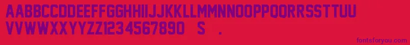 JerseyM54 Font – Purple Fonts on Red Background