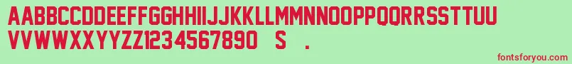 More about JerseyM54 Font JerseyM54 Font – Red Fonts on Green Background