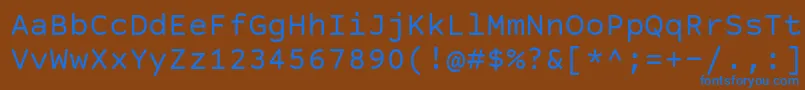 CourierPrimeSans Font – Blue Fonts on Brown Background