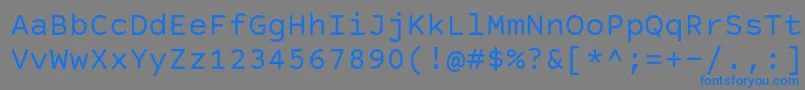 CourierPrimeSans-fontti – siniset fontit harmaalla taustalla