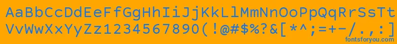 CourierPrimeSans Font – Blue Fonts on Orange Background