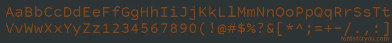 Fonte CourierPrimeSans – fontes marrons em um fundo preto