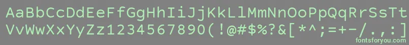 フォントCourierPrimeSans – 灰色の背景に緑のフォント