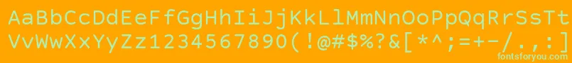 CourierPrimeSans Font – Green Fonts on Orange Background