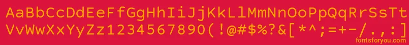 CourierPrimeSans Font – Orange Fonts on Red Background