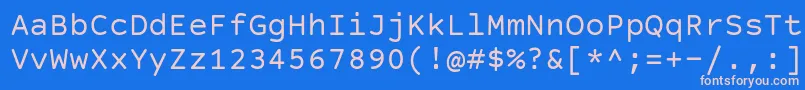CourierPrimeSans Font – Pink Fonts on Blue Background