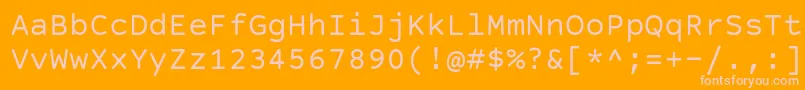 CourierPrimeSans Font – Pink Fonts on Orange Background