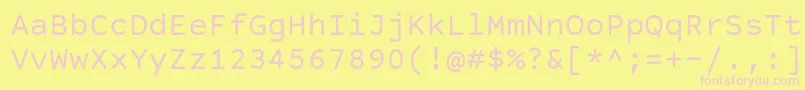 CourierPrimeSans Font – Pink Fonts on Yellow Background