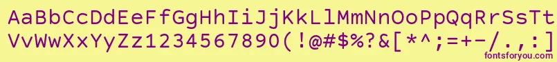 Шрифт CourierPrimeSans – фиолетовые шрифты на жёлтом фоне