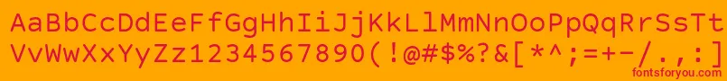 フォントCourierPrimeSans – オレンジの背景に赤い文字