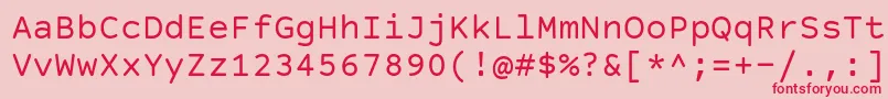フォントCourierPrimeSans – ピンクの背景に赤い文字