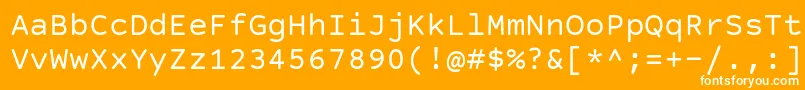 CourierPrimeSans Font – White Fonts on Orange Background