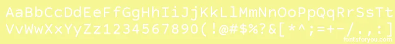 CourierPrimeSans Font – White Fonts on Yellow Background