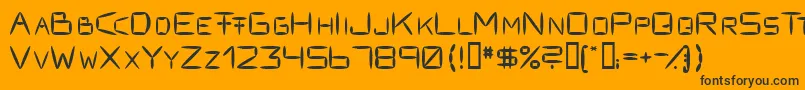 Fracksausen1-Schriftart – Schwarze Schriften auf orangefarbenem Hintergrund