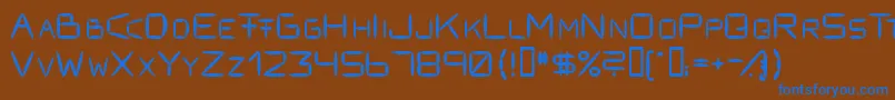 Czcionka Fracksausen1 – niebieskie czcionki na brązowym tle