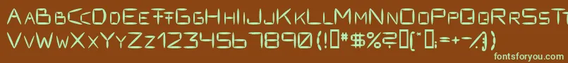 Fracksausen1-fontti – vihreät fontit ruskealla taustalla