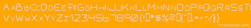 Fracksausen1-Schriftart – Rosa Schriften auf orangefarbenem Hintergrund
