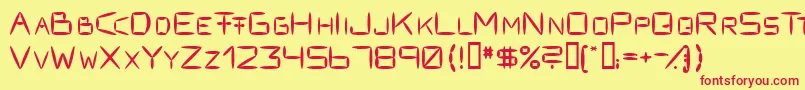 Fracksausen1-fontti – punaiset fontit keltaisella taustalla