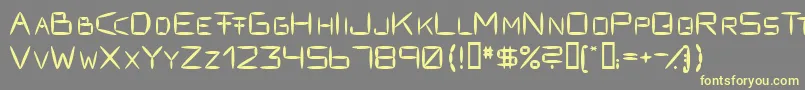 Fracksausen1-fontti – keltaiset fontit harmaalla taustalla