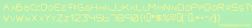 Więcej informacji o czcionce Fracksausen1 Czcionka Fracksausen1 – żółte czcionki na zielonym tle