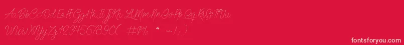 BeautifulCreatures Font – Pink Fonts on Red Background