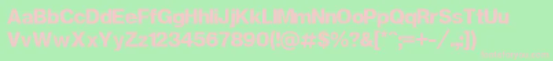 Czcionka Geneva – różowe czcionki na zielonym tle