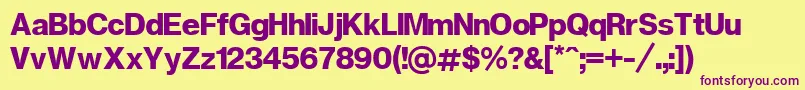 Geneva Font – Purple Fonts on Yellow Background