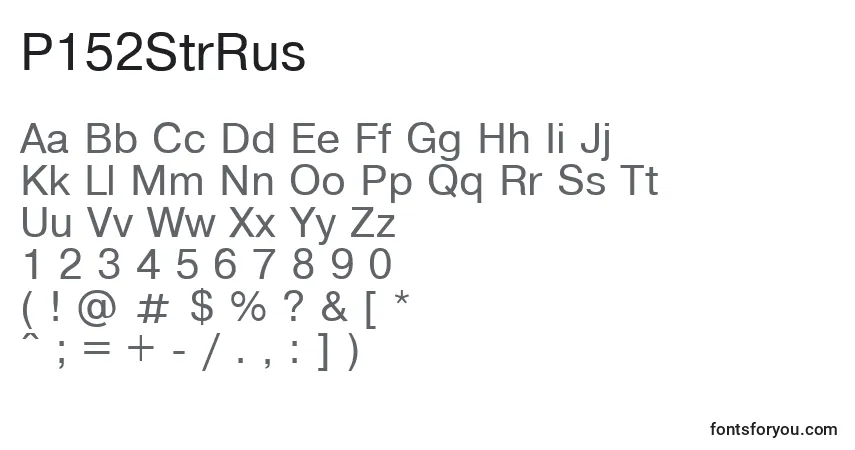 Czcionka P152StrRus – alfabet, cyfry, specjalne znaki