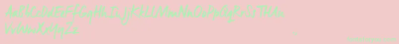 MnsTrial Font – Green Fonts on Pink Background