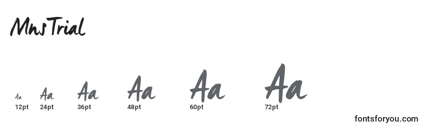 MnsTrial Font Sizes