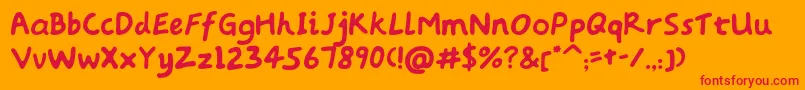 Baqa Font – Red Fonts on Orange Background
