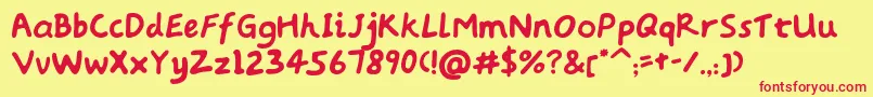 Baqa Font – Red Fonts on Yellow Background