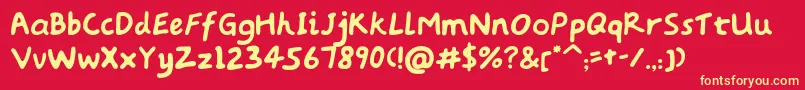 Baqa Font – Yellow Fonts on Red Background