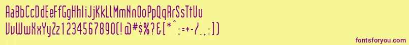 Institution Font – Purple Fonts on Yellow Background