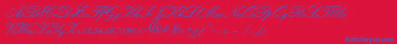 KuenstlerScriptLtBold Font – Blue Fonts on Red Background