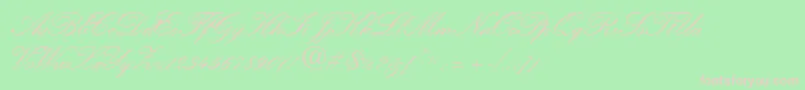 KuenstlerScriptLtBold Font – Pink Fonts on Green Background