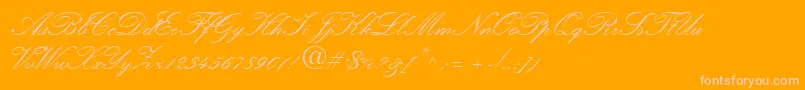 KuenstlerScriptLtBold Font – Pink Fonts on Orange Background