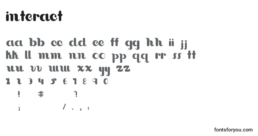 Шрифт Interact – алфавит, цифры, специальные символы