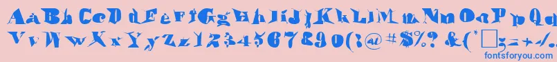 フォントMothaRegular – ピンクの背景に青い文字