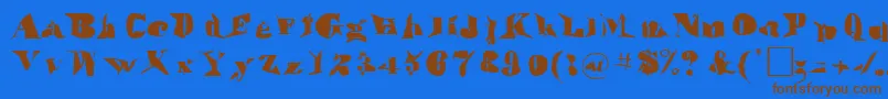 MothaRegular Font – Brown Fonts on Blue Background