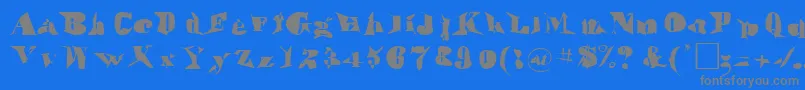 フォントMothaRegular – 青い背景に灰色の文字