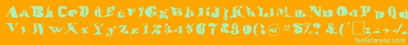 MothaRegular Font – Green Fonts on Orange Background