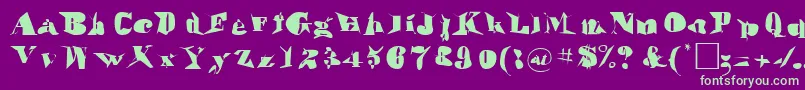 MothaRegular Font – Green Fonts on Purple Background