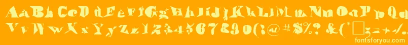 MothaRegular Font – Yellow Fonts on Orange Background