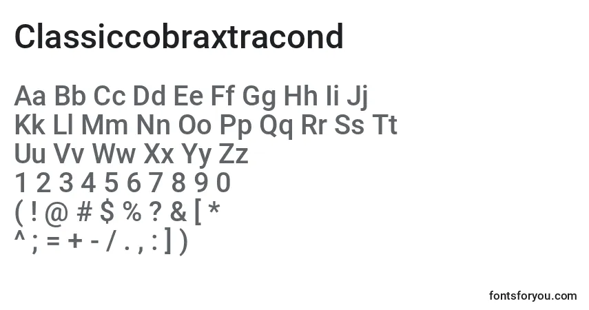 Шрифт Classiccobraxtracond – алфавит, цифры, специальные символы