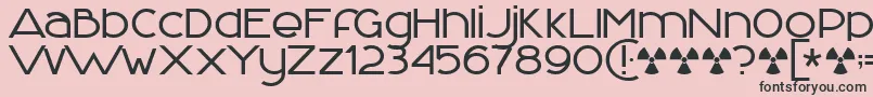 FontlogicNormal-fontti – mustat fontit vaaleanpunaisella taustalla