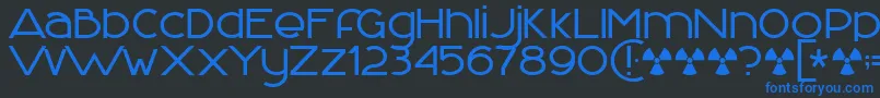 FontlogicNormal-Schriftart – Blaue Schriften auf schwarzem Hintergrund