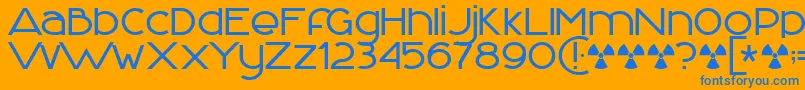 FontlogicNormal Font – Blue Fonts on Orange Background